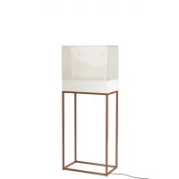 Urna vitrina de vidrio con cajón