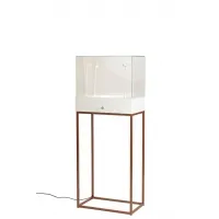 Urna vitrina de vidrio con cajón
