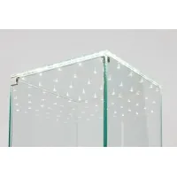 Urna-vitrina de vidrio con puerta y vidrio-led