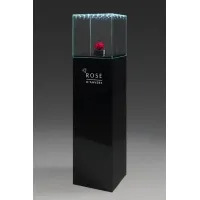 Urna-vitrina de vidrio con puerta y vidrio-led